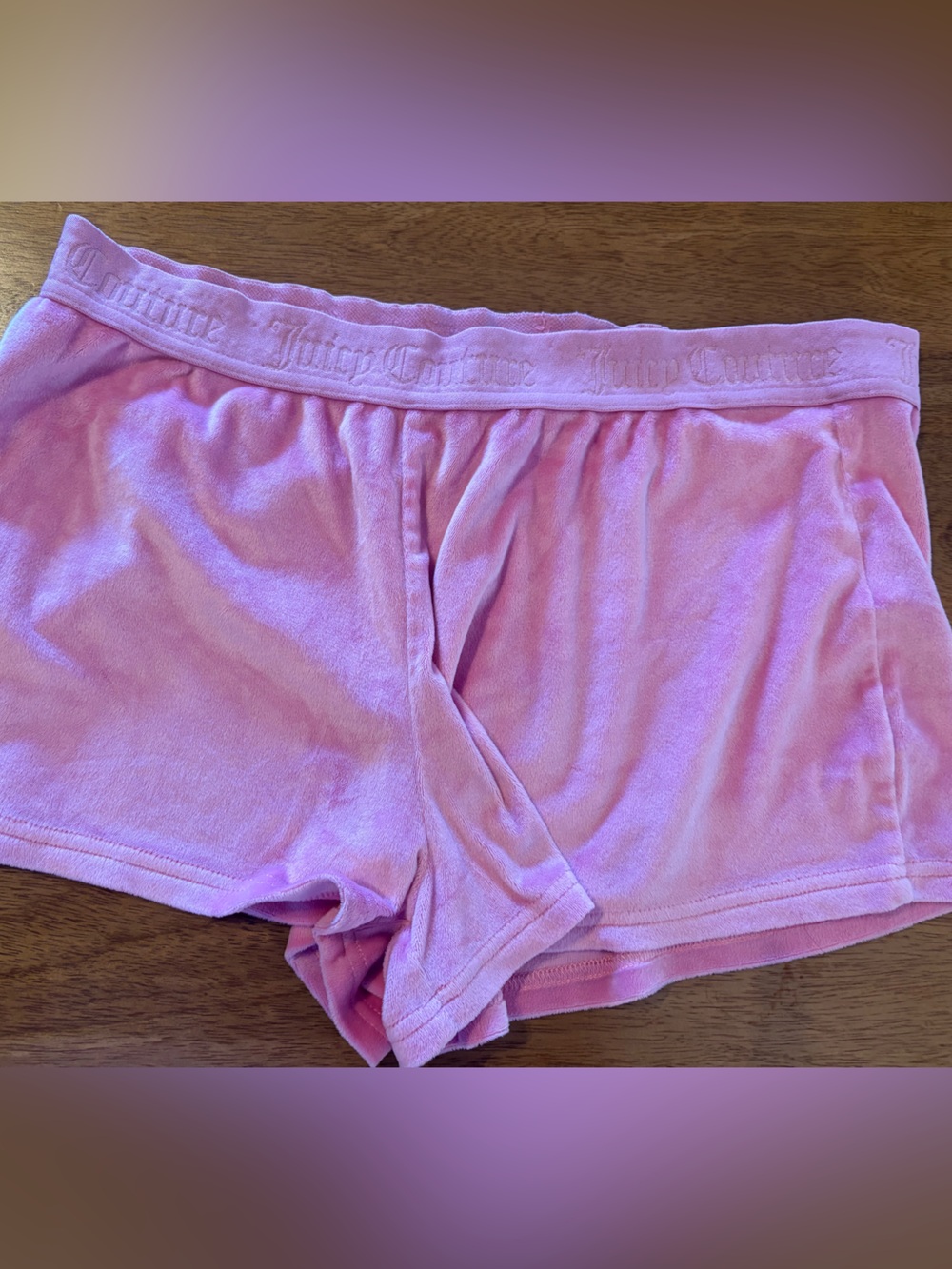 Juicy Couture Pink Rhinestone Logo Lounge Shorts - Picture 2 of 4
